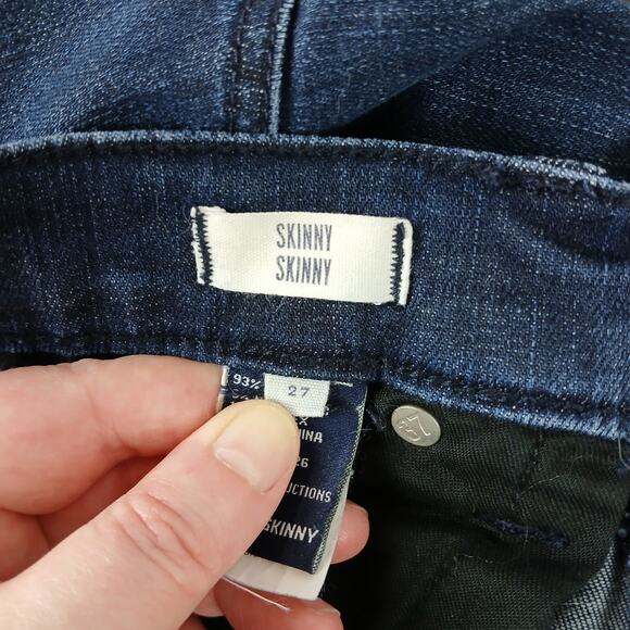 Madewell Skinny Skinny Ankle Zip Jeans size 27 med indigo blue mid-rise 28Wx29L - Picture 8 of 16